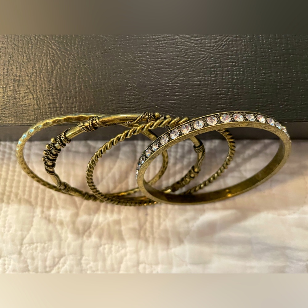 Premier Designs Brushed Gold bangle bracelets